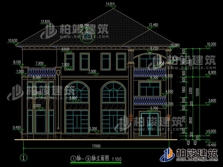 2019新農村歐式別墅設計圖，三層自建房大氣漂亮別墅BZ368-簡歐風格